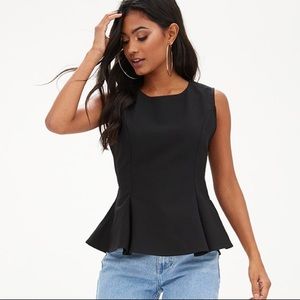 Sleeveless Black Peplum Top